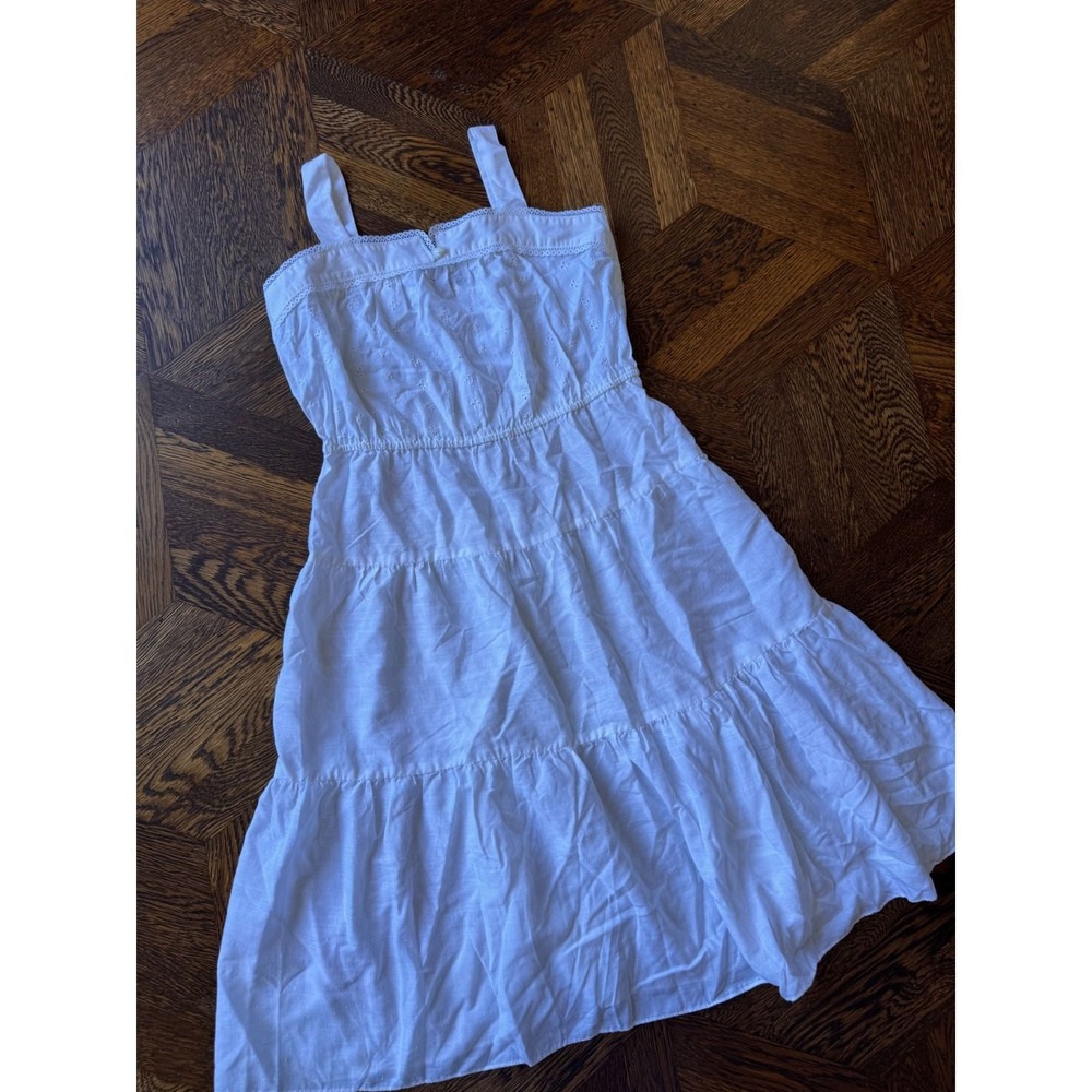 Tabby of California White Eyelet Tiered Vintage Midi Dress Size M